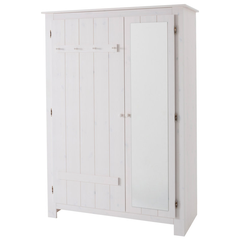 Youssouf 2 Door Solid Wood Wardrobe, White