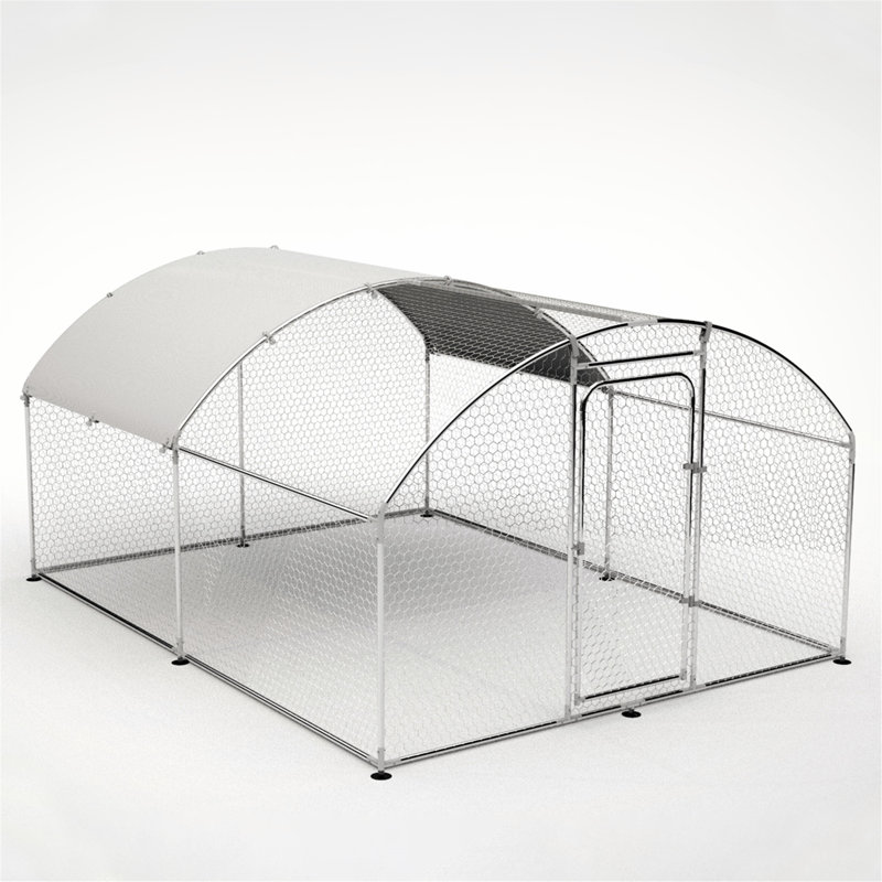 Poulailler avec basse-cour Ferras jusqu'à 8 poulets, H 76,8 po x l 157,2 po x P 117,6 po