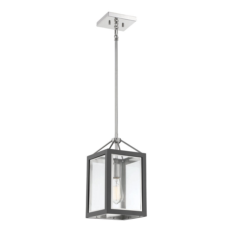 Luminaire suspendu rectangulaire 1 lumière Kentin, gris