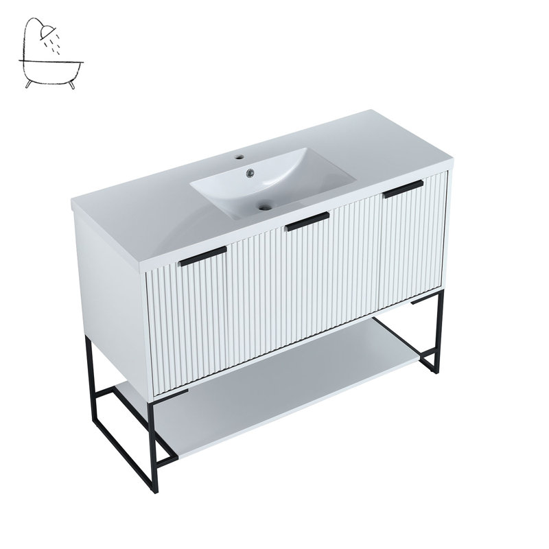 Ensemble de meuble-lavabo simple 47,2 po Kravits, Blanc