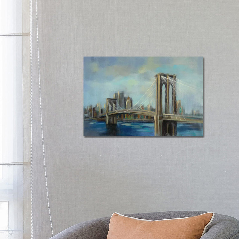 Brooklyn Bridge by Silvia Vassileva - Wrapped Canvas Painting, 66.04 cm H x 45.72 cm W