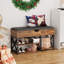 Banc de rangement pour 7 paires de chaussures, armoire avec siège rembourré, tablette peu encombrante-1585280274