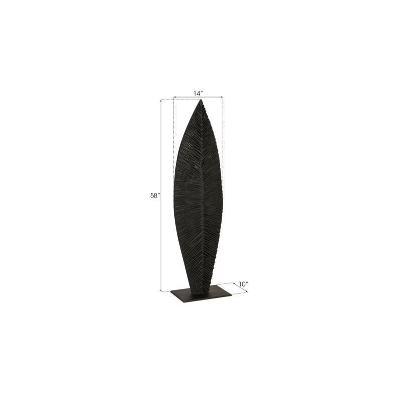 Carved On Stand Sculpture, Burnt, 58" H x 10" W x 14" D