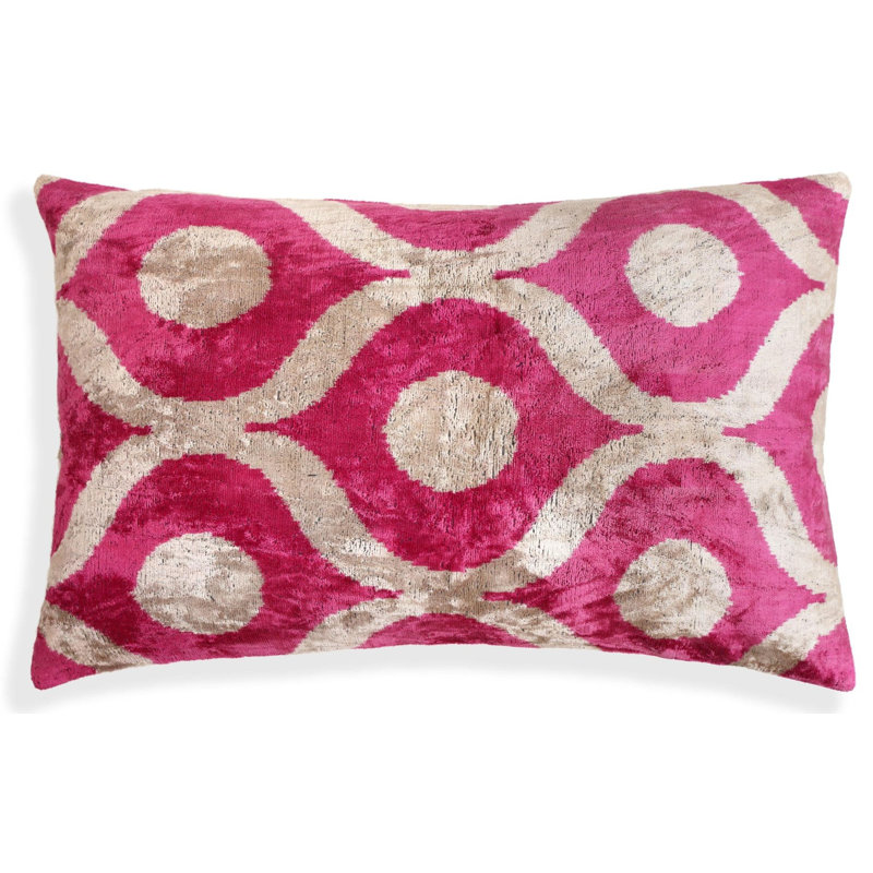 Coussin lombaire fait à la main Fuchsia Orbit