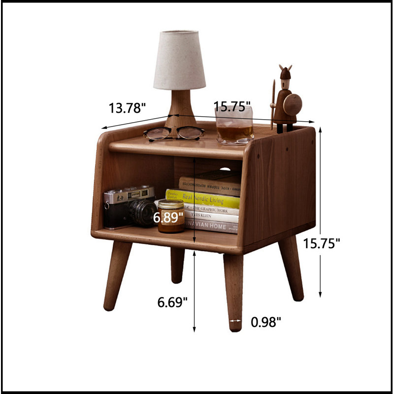Table de chevet en bois massif Pure