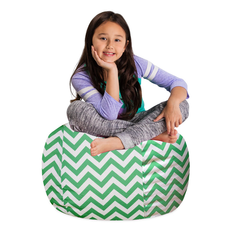 Kids Bean Bag Chair Cover - Stuffed Animal Storage & Toy Organizer with Zipper - Plush Storage Kids Bean Bag Cover only for Toddlers and Children's Rooms - Organizes Pillows, Blankets, and Stuffies - Multiple Colors, Sizes, and Fabrics