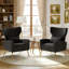 Velvet Wingback Chair-1300973678