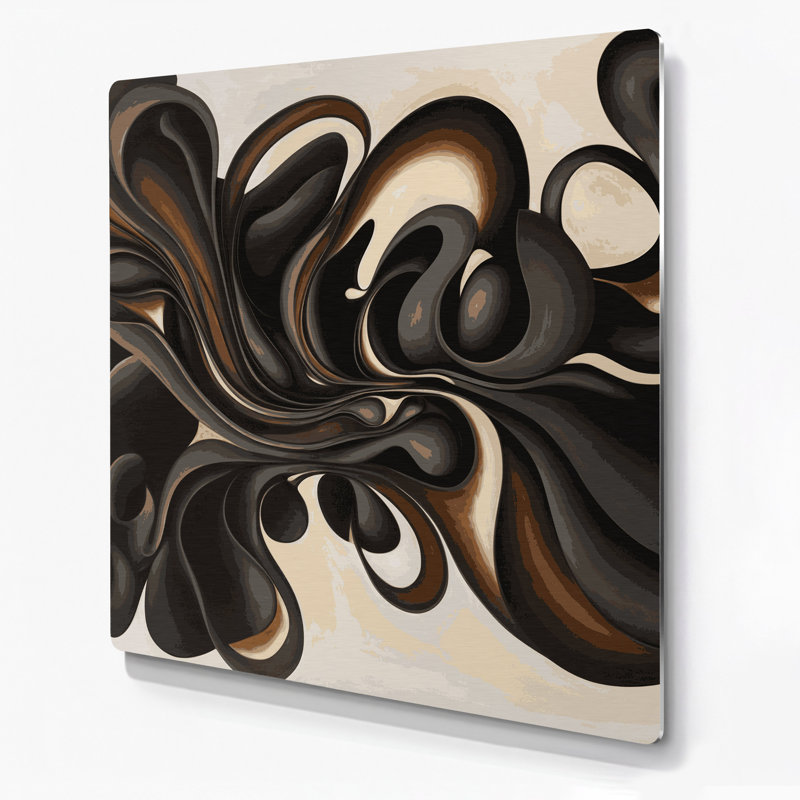 «Biomorphic Abstraction 20», art mural en métal brun, H 12 po x l 12 po