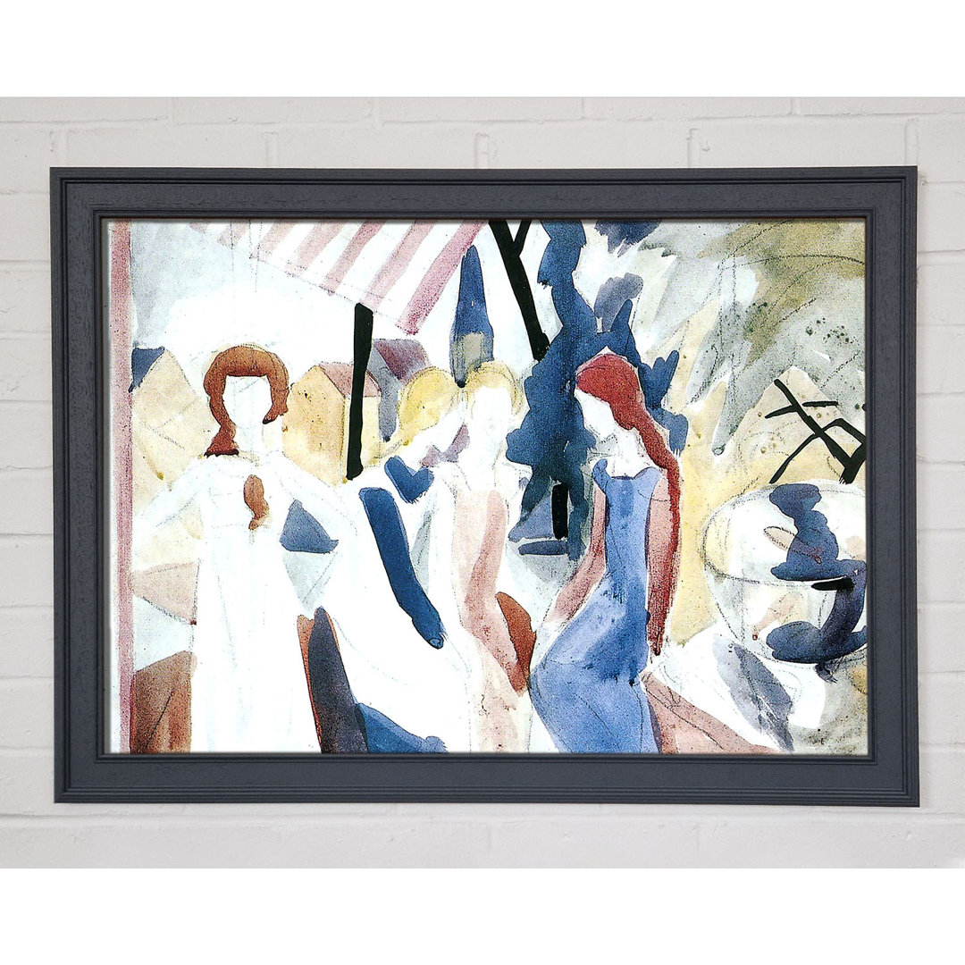 Gerahmtes Leinwandbild Four Girls On Altane von August Macke