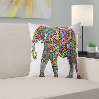 Oreiller Floral éléphant Joyeux Animal
