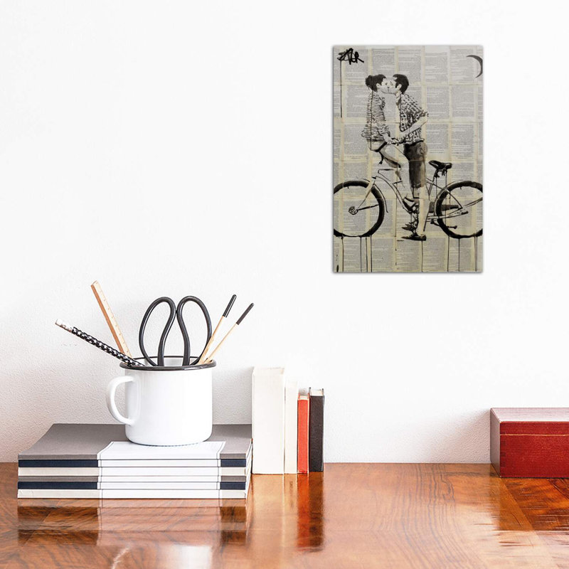 «Love cycle» par Loui Jover - reproduction d'art textuel, H 12 po x l 8 po x P 0,75 po, Toile tendue