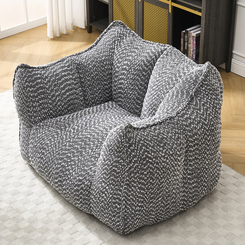 Fauteuil à billes carré en chenille - avec mousse haute résilience pour se détendre dans la chambre à coucher, le salon, la chambre de bébé du centre commercial
