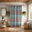 Rideau de douche Pink Holiday Tartan-1006344973