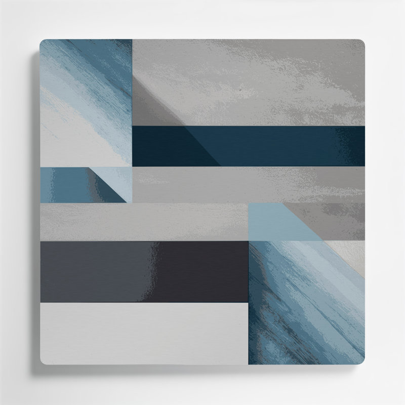 Minimalisme 44, art mural en métal bleu