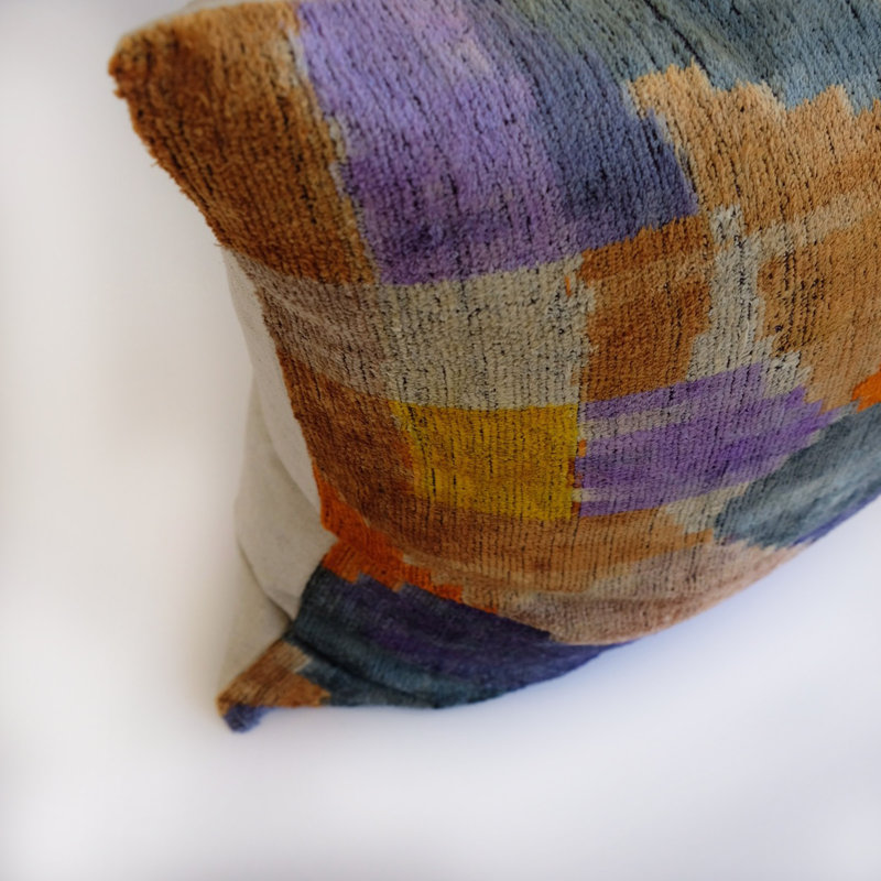 Kara Feather Throw Pillow, Multicolor Abstract 1, 20" x 20"