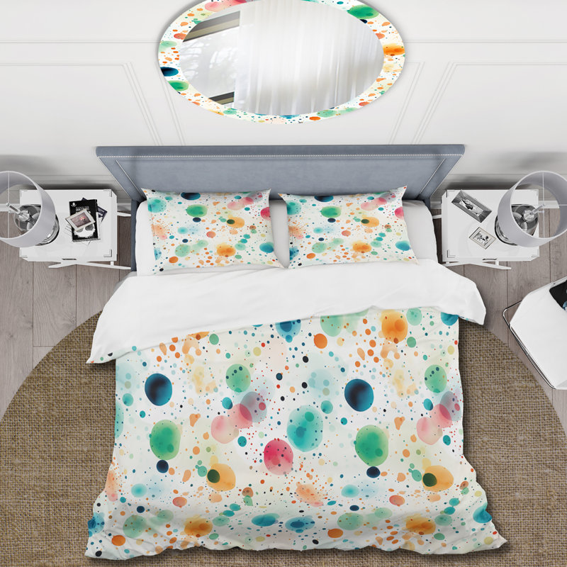 Ensemble de housse de couette Watercolor Whirls, Housse de couette pour grand lit et 2 taies décor