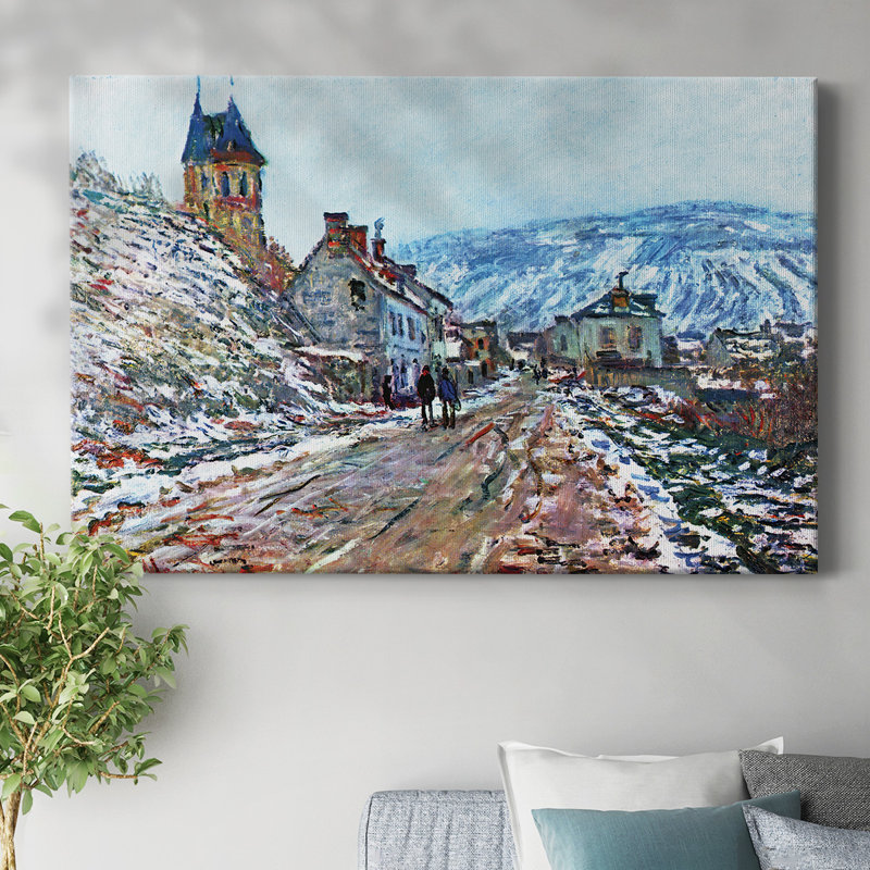 «Road to Vetheuil in Winter», toile tendue avec châssis, H 40 po x l 60 po