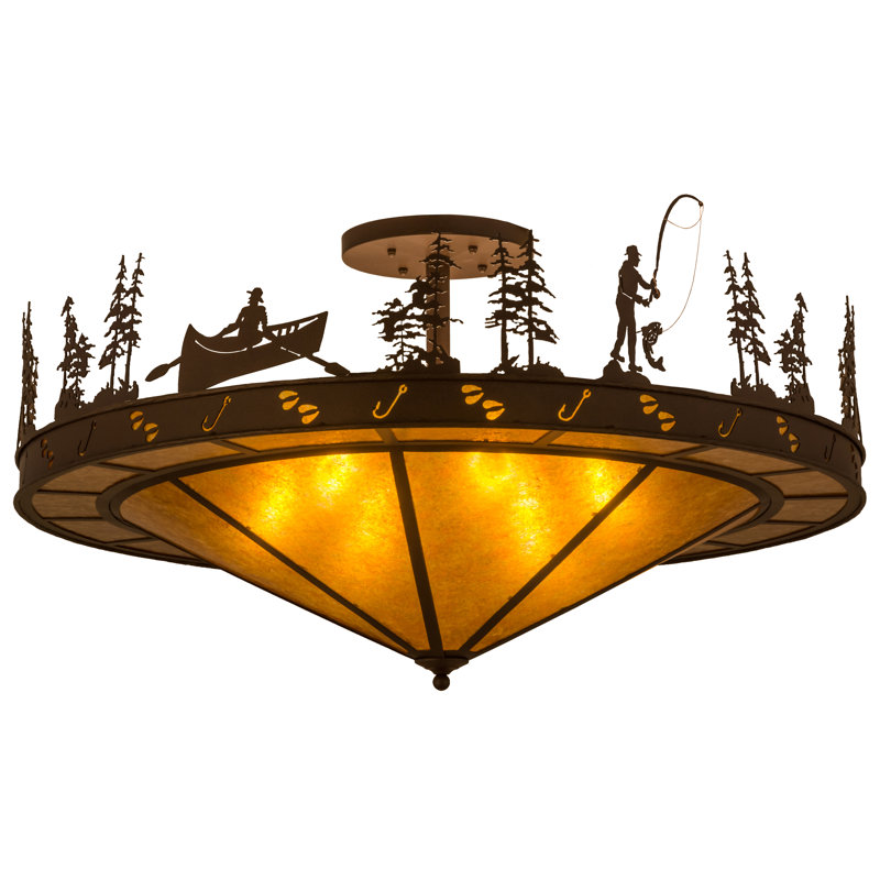 Plafonnier semi-encastré 6 lumières 36 po