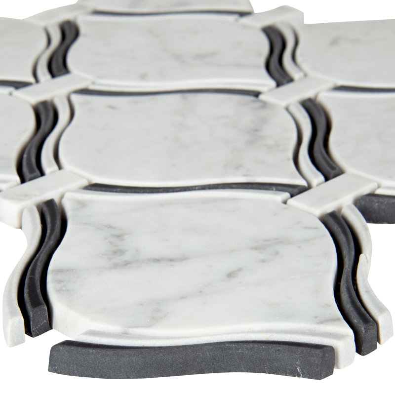 Valencia Lantern 10 in. x 11 in. Polished Marble Mosaic Floor and Wall Tile