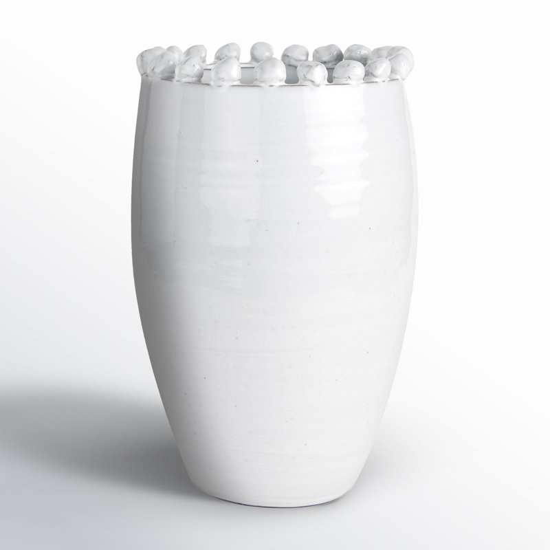 Watson Ceramic / Porcelain Table Vase, 13.58" H x 8.46" W x 0.85" D" 