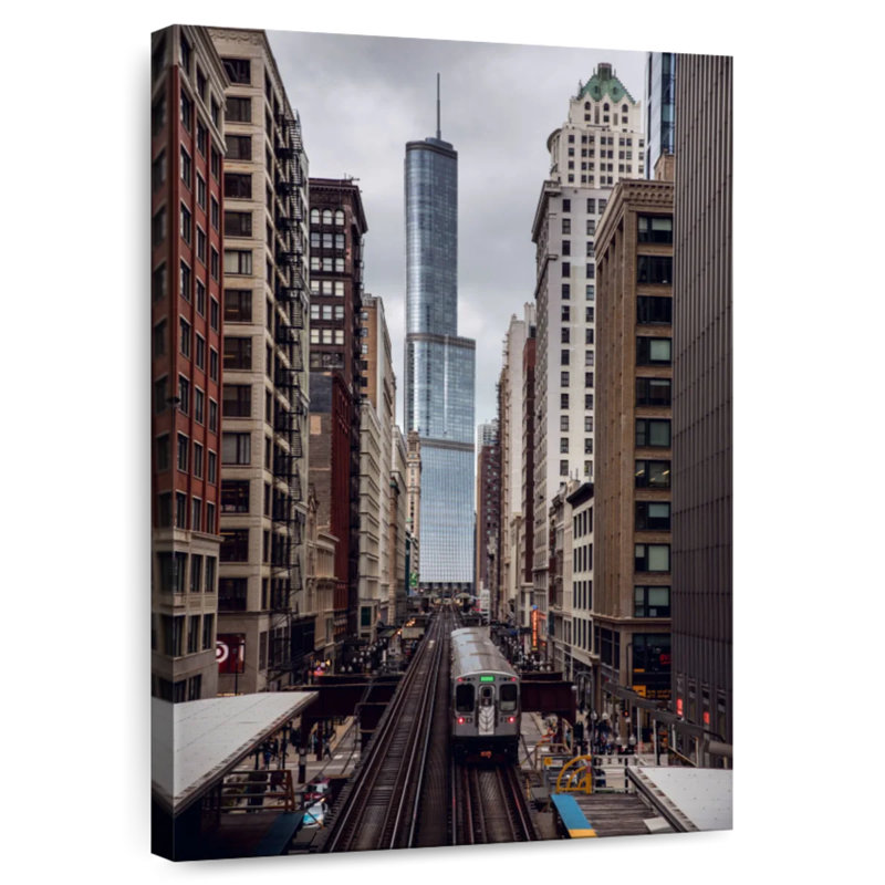 Aime Chicago Train Ride, 39" H x 26" W
