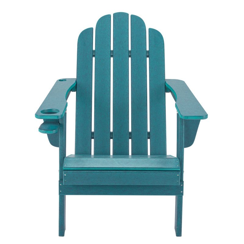 Chaise Adirondack pliante en polyéthylène haute densité (PEHD) Calik, Bleu clair