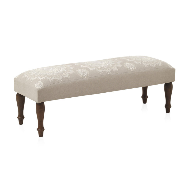 Allenah Cotton Blend Upholstered Bench