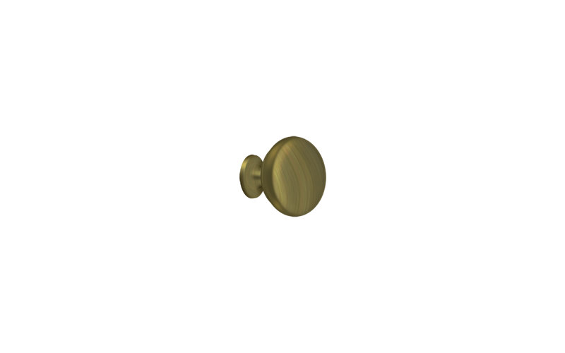 Mushroom Knob, Antique Brass
