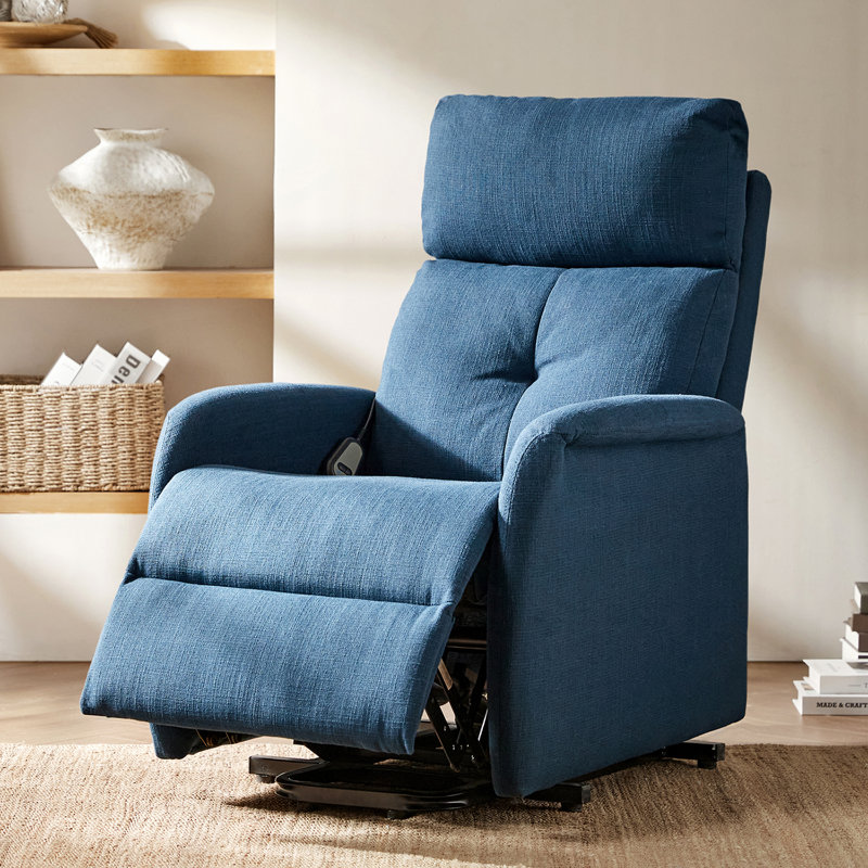 Fauteuil inclinable électrique avec dossier capitonné Armenuhi, Polyester marine