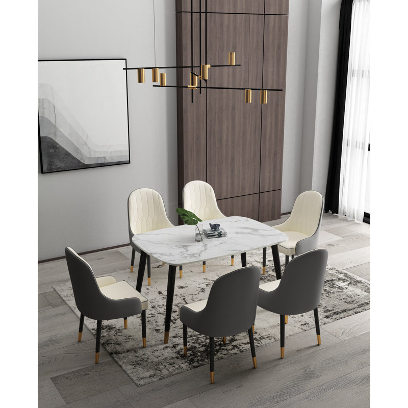 2x Attley Polyurethane Upholstered Dining Chair