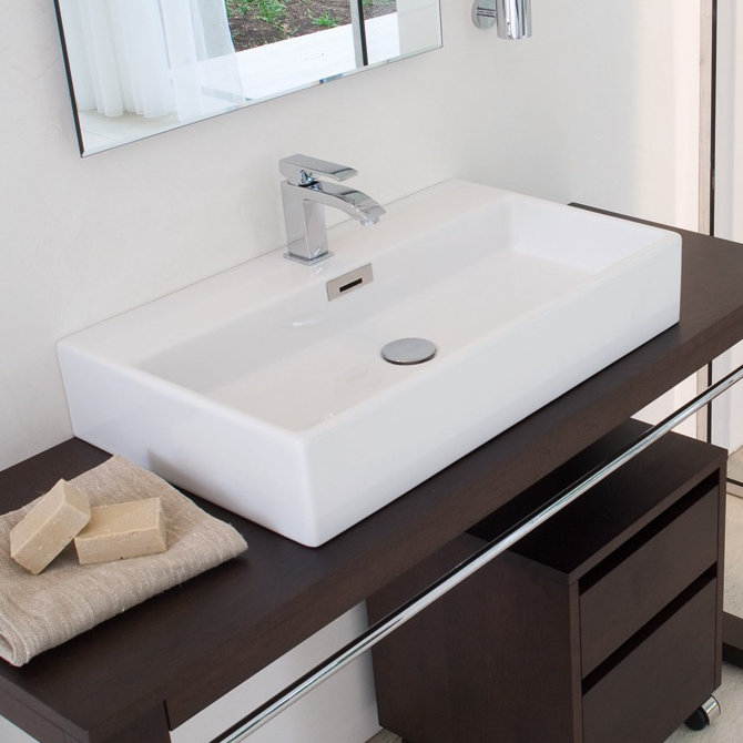 Quarelo 27.6'' L Bathroom Sink, Single Hole