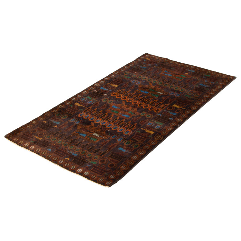 Tapis bleu marine foncé Rare War 3 pi 9 po x 7 pi 3 po
