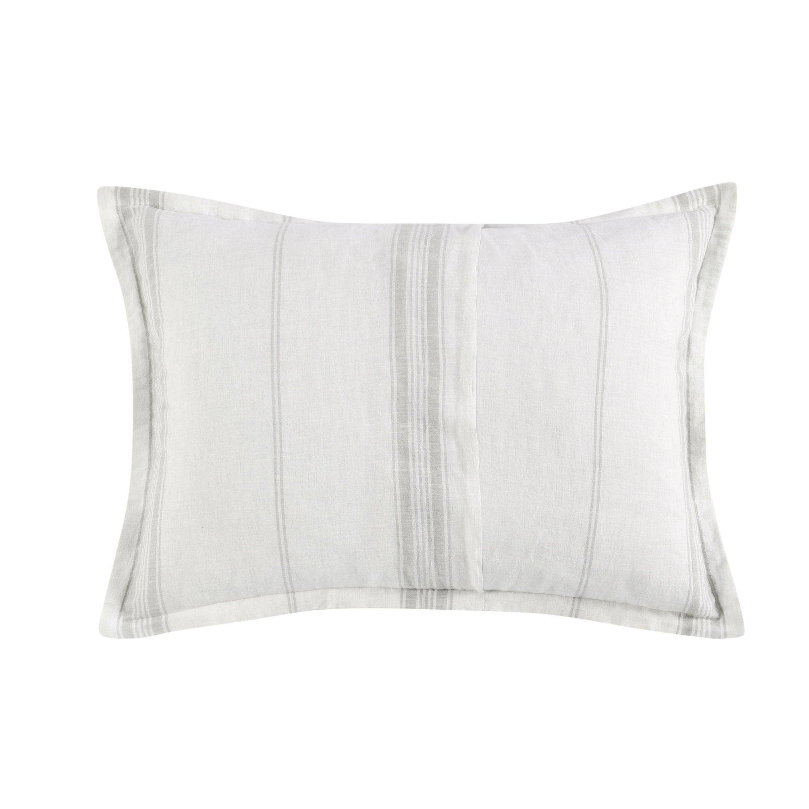 Fleta Cotton Blend Shams, Queen, White/Gray Stripe