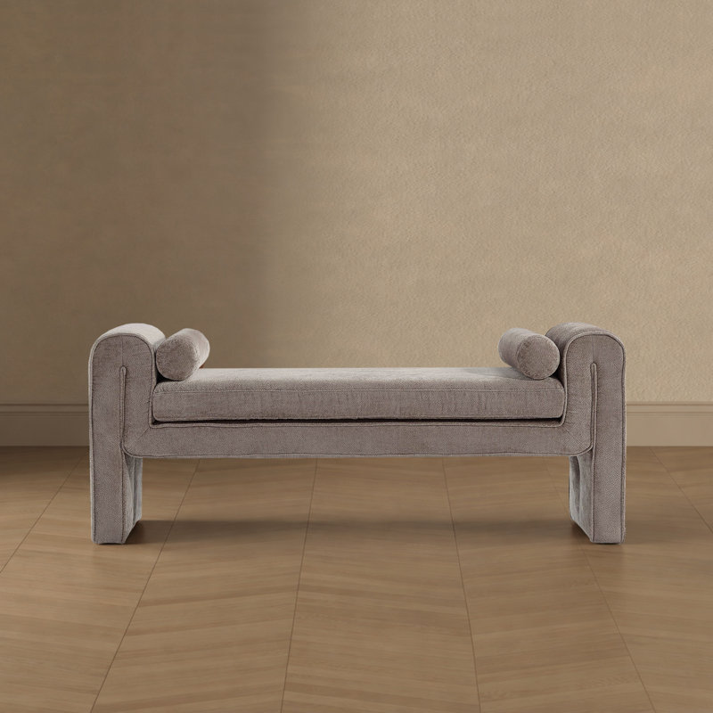 Banc rembourré en bois de pin massif 59 po Concord, Colombe