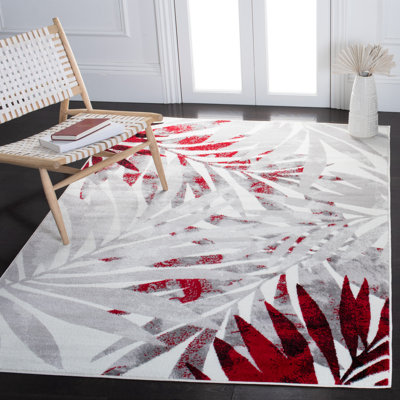 Tapis gris / rouge Forand