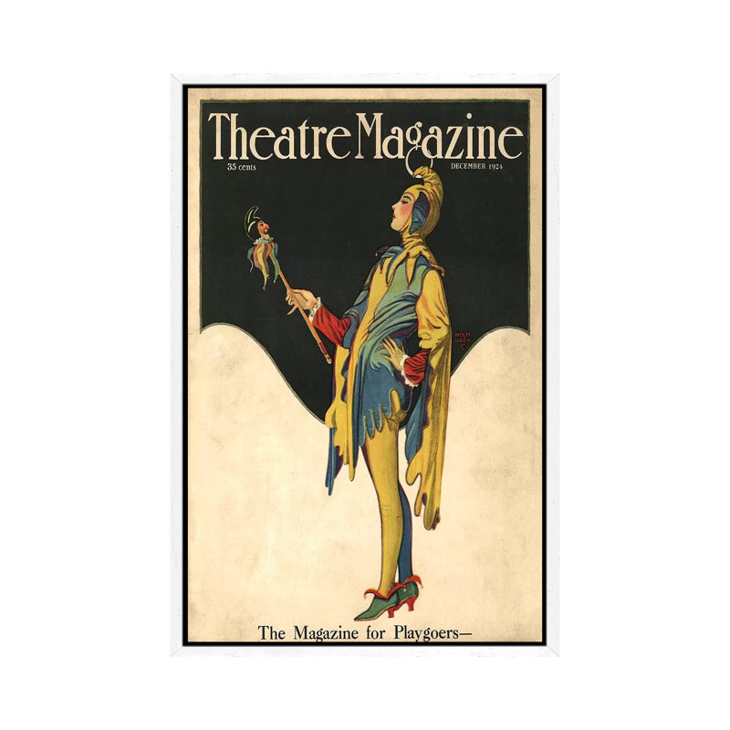 1921 Theatre Magazine Cover - Print on Canvas, 66.04 cm H x 45.72 cm W, White Framed