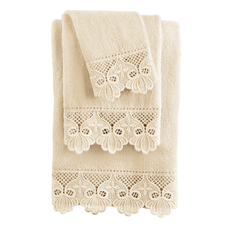 Ensemble de serviettes de bain 3 pièces Macramé, Beige