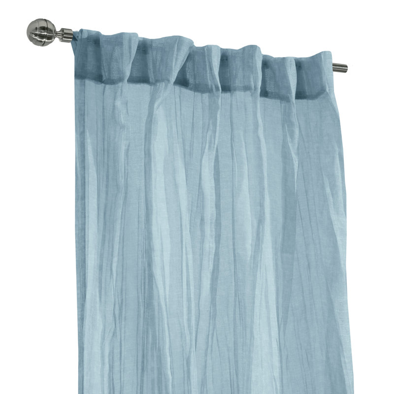 Sheer Curtain Single Panel, 52" W x 84" L, Blue