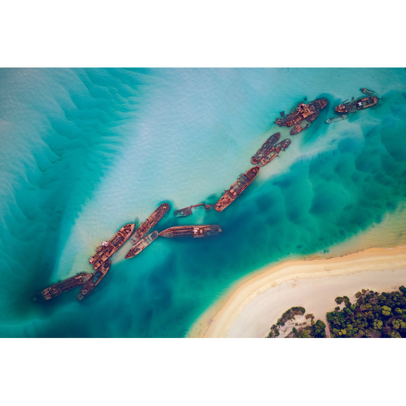 Tangalooma Wrecks - Wrapped Canvas Print, 61cm H x 91cm W x 3.8cm D