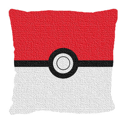 Pokemon Poke Ball Jacquard Throw Pillow, Fun Cartoon Decor, 20x20 Inches