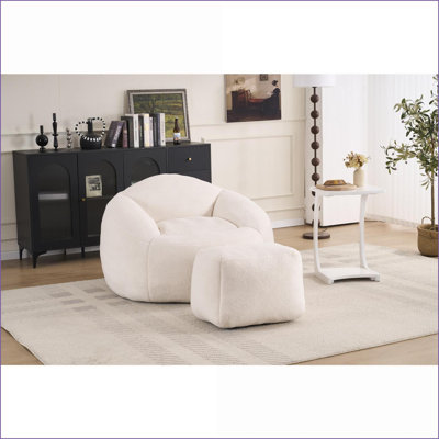 Fauteuil à billes en mousse à mémoire de forme pour adultes Teens - Canapé paresseux doux | Chenille | Rond