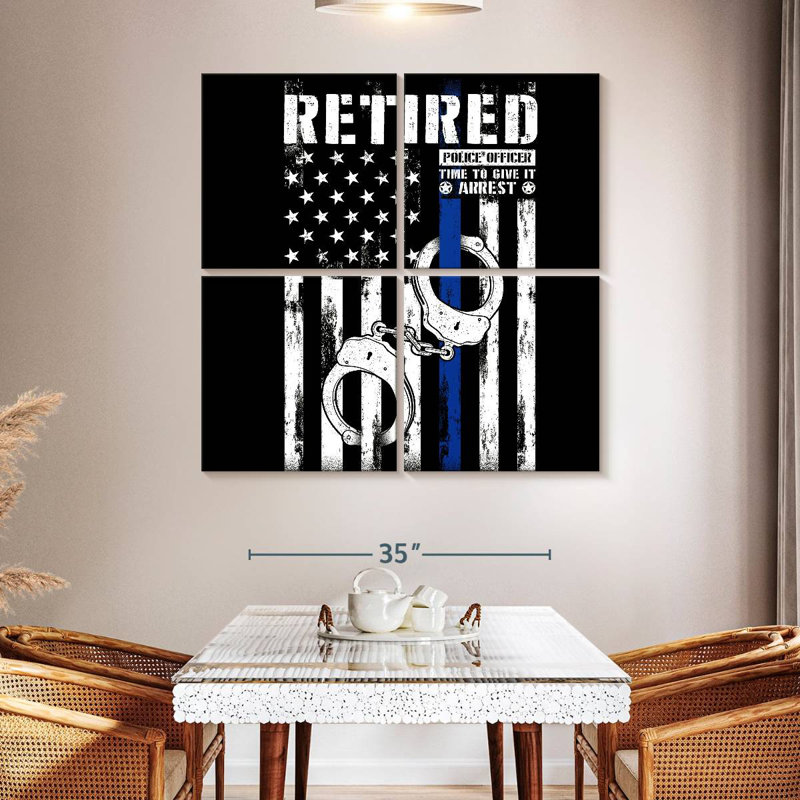 Retired Police US Flag