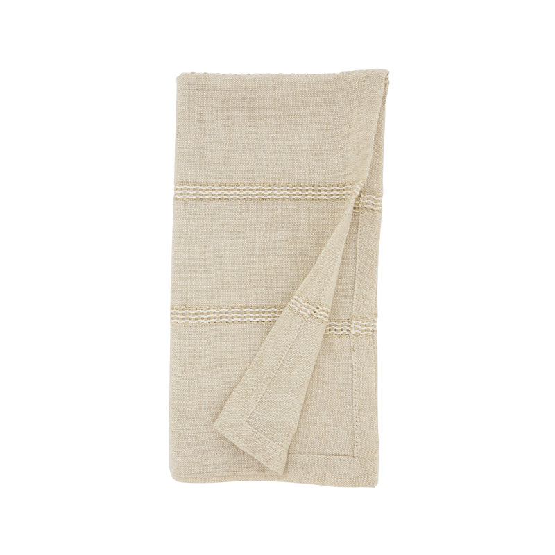 Natural Cotton Linen Stripe Napkin Set of 4