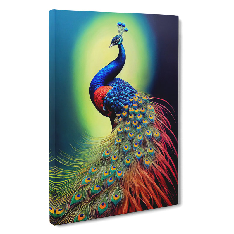 Shining Peacock - Wrapped Canvas, 76cm H x 50cm W x 3cm D