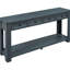 Élégante table d'entrée en bleu marine massif avec console de rangement à tiroirs couleur marine et tablette spacieuse-1451675722-1451675724