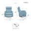 Fauteuil inclinable et oscillant pivotant en cuir fleur de qualité supérieure de 31,5 po avec pivot à 360 degrés Louis, mouvement doux et mousse enveloppée de Dacron-462848221