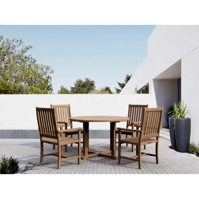 Ensemble repas 5 pièces teck Tosca