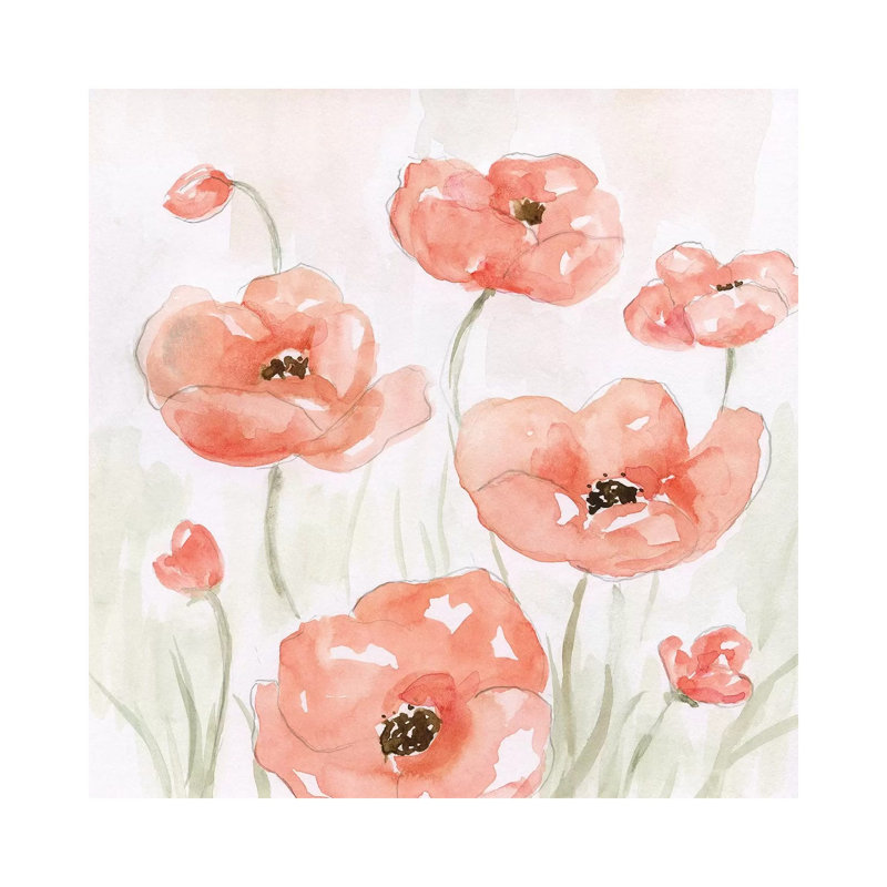 Spring Poppies II by Nan - Wrapped Canvas Gallery-Wrapped Canvas Giclée, 30.48 cm H x 30.48 cm W