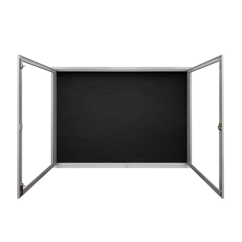 Tableau d'affichage mural fermé pour armoire d'annuaire, Clair satiné anodisé, Deux, H 36 po x l 60 po