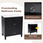 Meuble-lavabo 30 po avec lavabo style rétro, espace de rangement multifonctionnel, tablette de porte, porte à fermeture en douceur-675314822